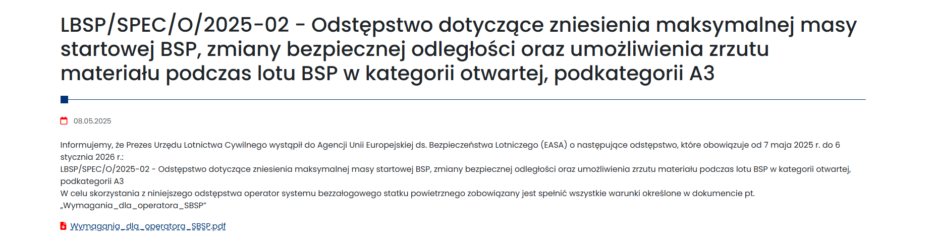 drony przepisy ulc a3