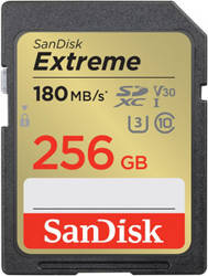 SANDISK EXTREME SDXC 256 GB 180/130 MB/s UHS-I U3 memory card (SDSDXVV-256G-GNCIN)