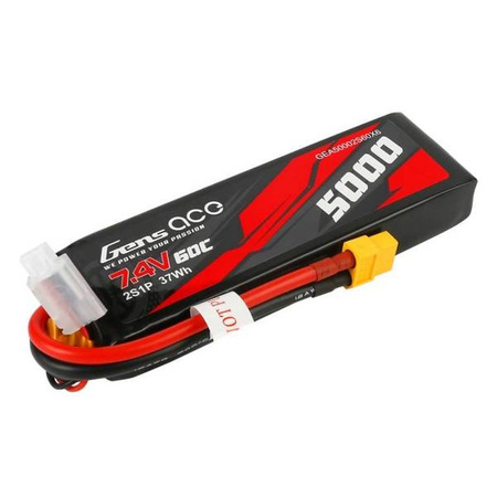 Gens Ace Battery 5000mAh 7,4V 50C 2S1P XT60 Material Case