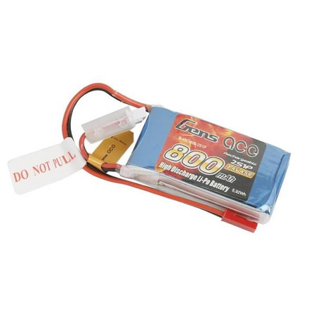 GensAce LiPo 800mAh 7.4V 45C 2S1P battery