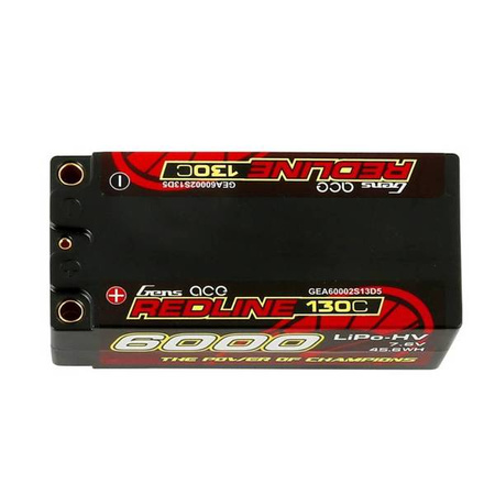 Akumulator Gens Ace Redline 6000mAh 7,6V 130C 2S2P HardCase HV Shorty