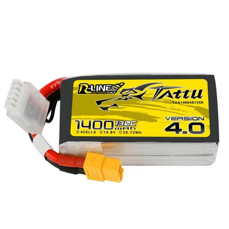 Tattu R-Line 4.0 1400mAh 14.8V 130C 4S1P XT60 Battery