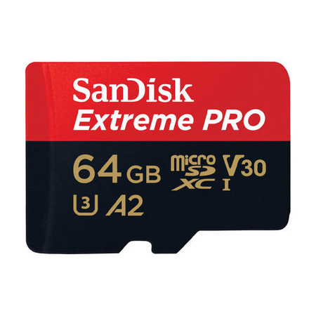 SANDISK EXTREME PRO microSDXC 64GB 200/90 MB/s UHS-I U3 memory card (SDSQXCU-064G-GN6MA)