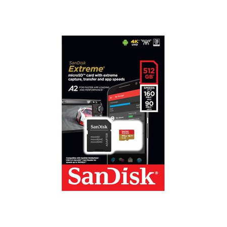 Memory card SanDisk microSDXC 512GB 160/90 MB/s V30 A2 (SDSQXA1-512G-GN6MA)