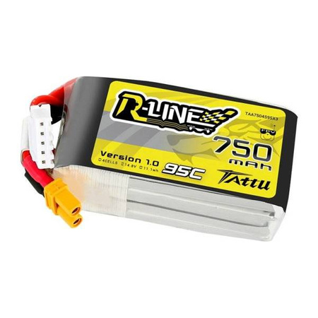 Tattu R-Line 750mAh 14.8V 95C 4S1P JST-XHR Battery