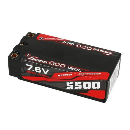 Akumulator Gens Ace 5500mAh 7.6V 100C 2S2P Shorty Black HardCase