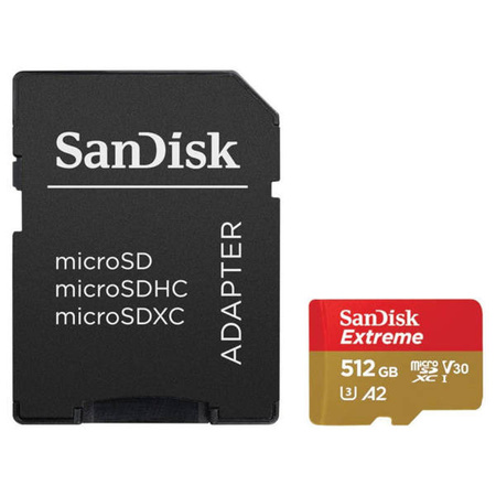Memory card SanDisk microSDXC 512GB 160/90 MB/s V30 A2 (SDSQXA1-512G-GN6MA)