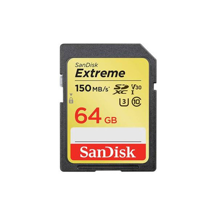 Karta pamięci SanDisk Extreme SDXC 64GB 150/60 MB/s V30 UHS-I U3 (SDSDXV6-064G-GNCIN)