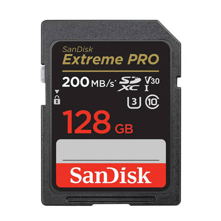 SANDISK EXTREME PRO SDXC 128GB 200/90 MB/s UHS-I U3 memory card (SDSDXXD-128G-GN4IN)