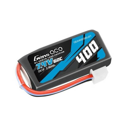 Gens Ace 400mAh 7.4V 60C 2S1P JST Battery