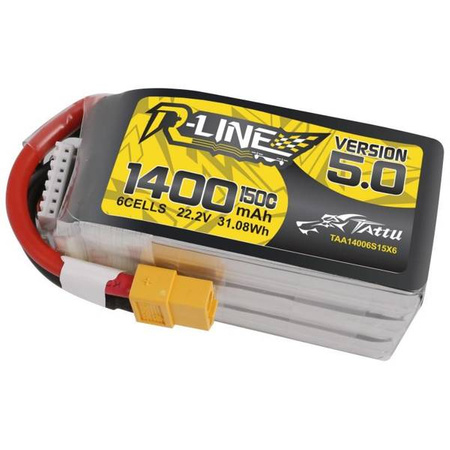 Akumulator Tattu R-Line 5.0 1400mAh 22.2V 150C 6S1P XT60