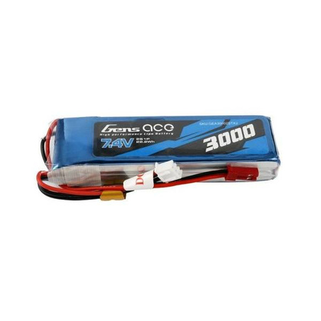 Gens Ace 3000mAh 7.4V 1C 2S1P LiPo Battery 