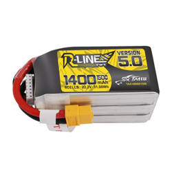 Akumulator Tattu R-Line 5.0 1400mAh 22.2V 150C 6S1P XT60